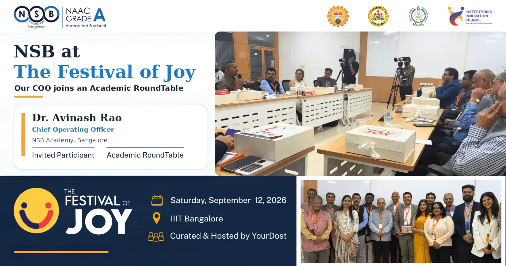 NSB at The Festival of Joy - Our COO joins an Academic RoundTable
